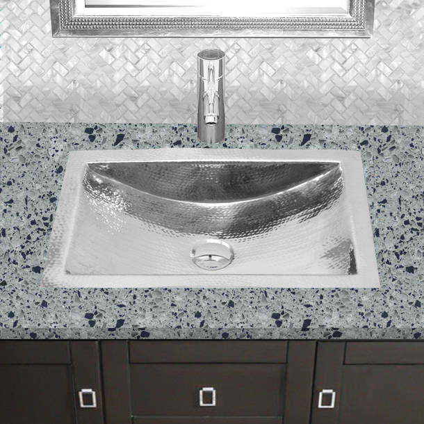 Nantucket Sinks 13.5'' Polished Silver Stainless Steel Oval Undermount Bathroom Sink with